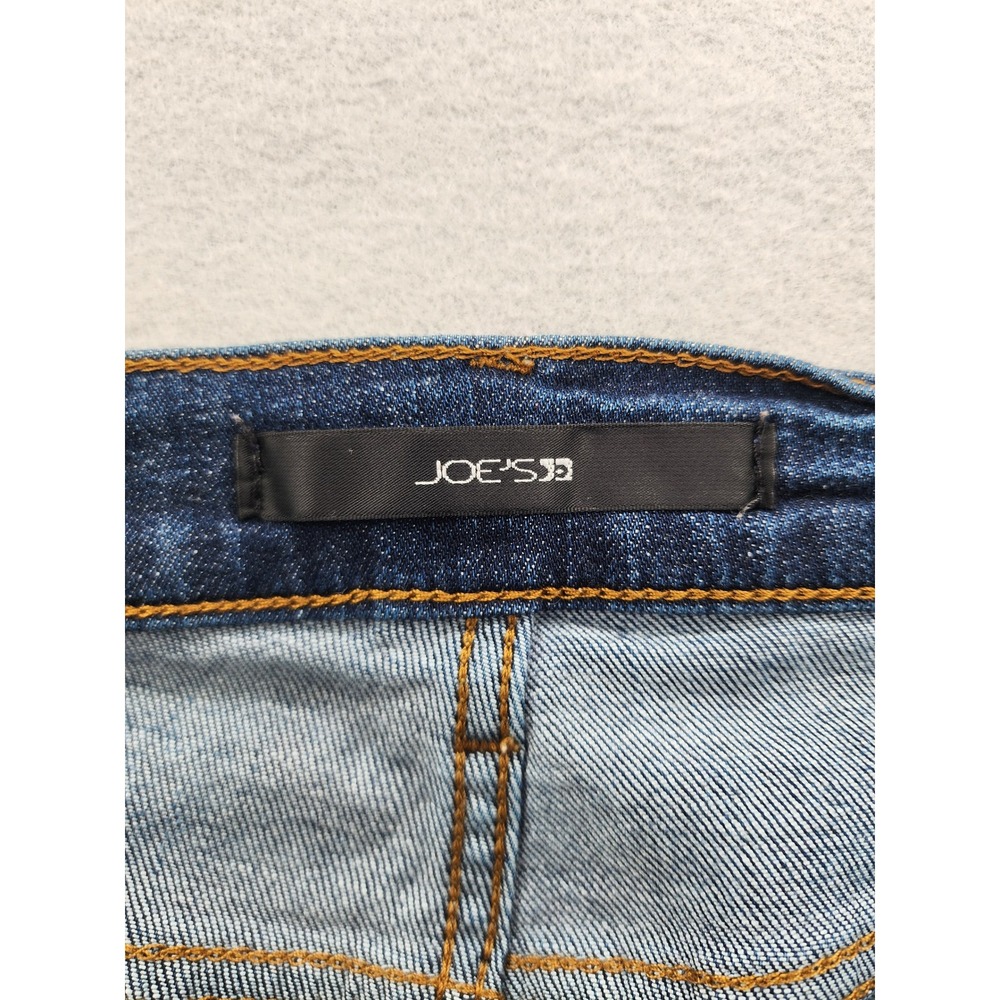 Joe's Jeans Mid Rise Skinny Ankle Dark Wash‎ Raw Frayed Hem Denim Jeans Size 27 - Picture 2 of 13